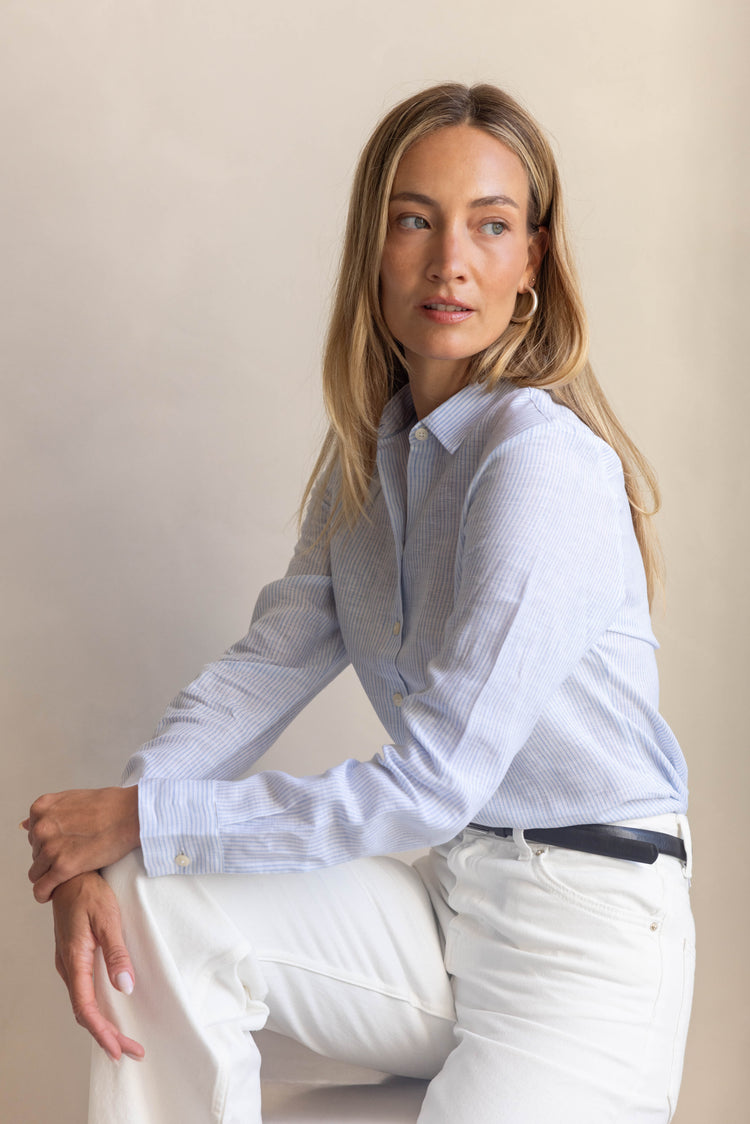 The Elm blouse – Blue melange - L42